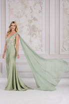 Strap One Shoulder 3D Floral Applique Mermaid Long Evening & Prom Dress AC388-Prom Dress-smcfashion.com