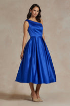 One Shoulder Satin Open Back Midi Evening & Prom Dress NXJE931 Sale-Prom Dress-smcfashion.com