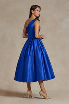One Shoulder Satin Open Back Midi Evening & Prom Dress NXJE931 Sale-Prom Dress-smcfashion.com