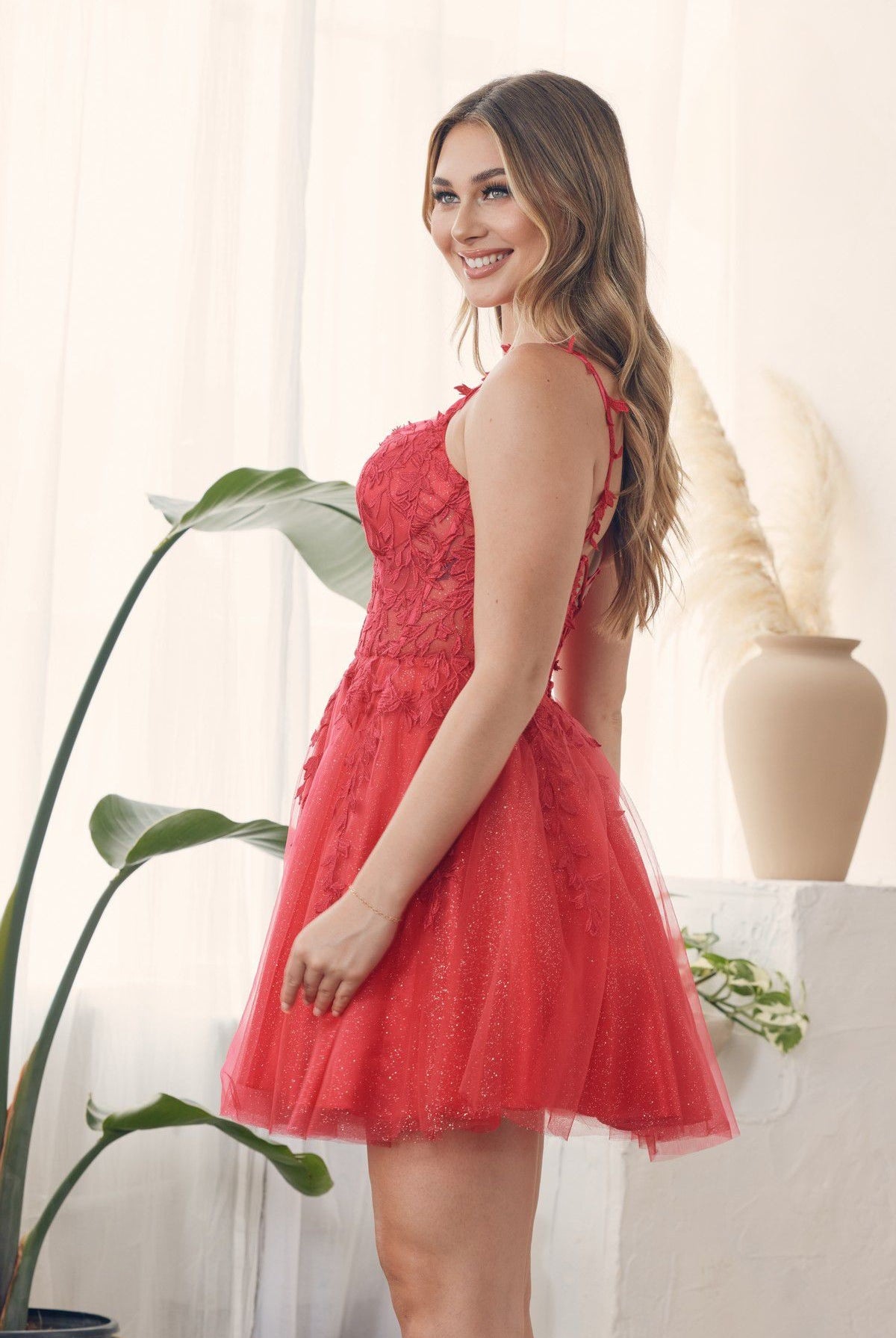 Glitter Tulle Sweetheart NecjShort Cocktail Dress NXH784-Cocktail Dress-smcfashion.com