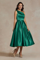 One Shoulder Satin Open Back Midi Evening & Prom Dress NXJE931 Sale-Prom Dress-smcfashion.com
