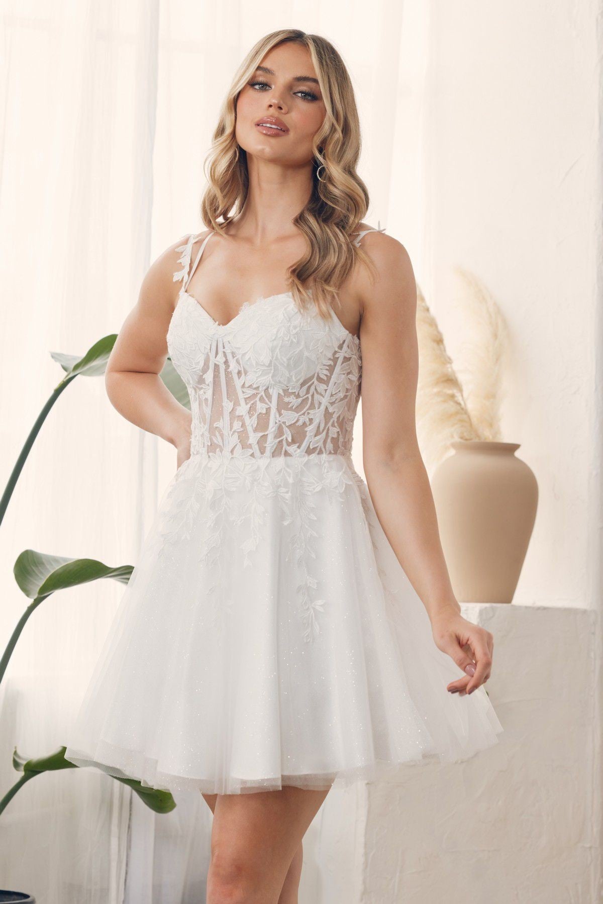 Glitter Tulle Sweetheart NecjShort Cocktail Dress NXH784-Cocktail Dress-smcfashion.com