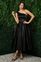 One Shoulder Satin Open Back Midi Evening & Prom Dress NXJE931 Sale-Prom Dress-smcfashion.com