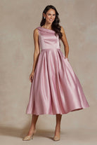 One Shoulder Satin Open Back Midi Evening & Prom Dress NXJE931 Sale-Prom Dress-smcfashion.com