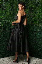 One Shoulder Satin Open Back Midi Evening & Prom Dress NXJE931 Sale-Prom Dress-smcfashion.com