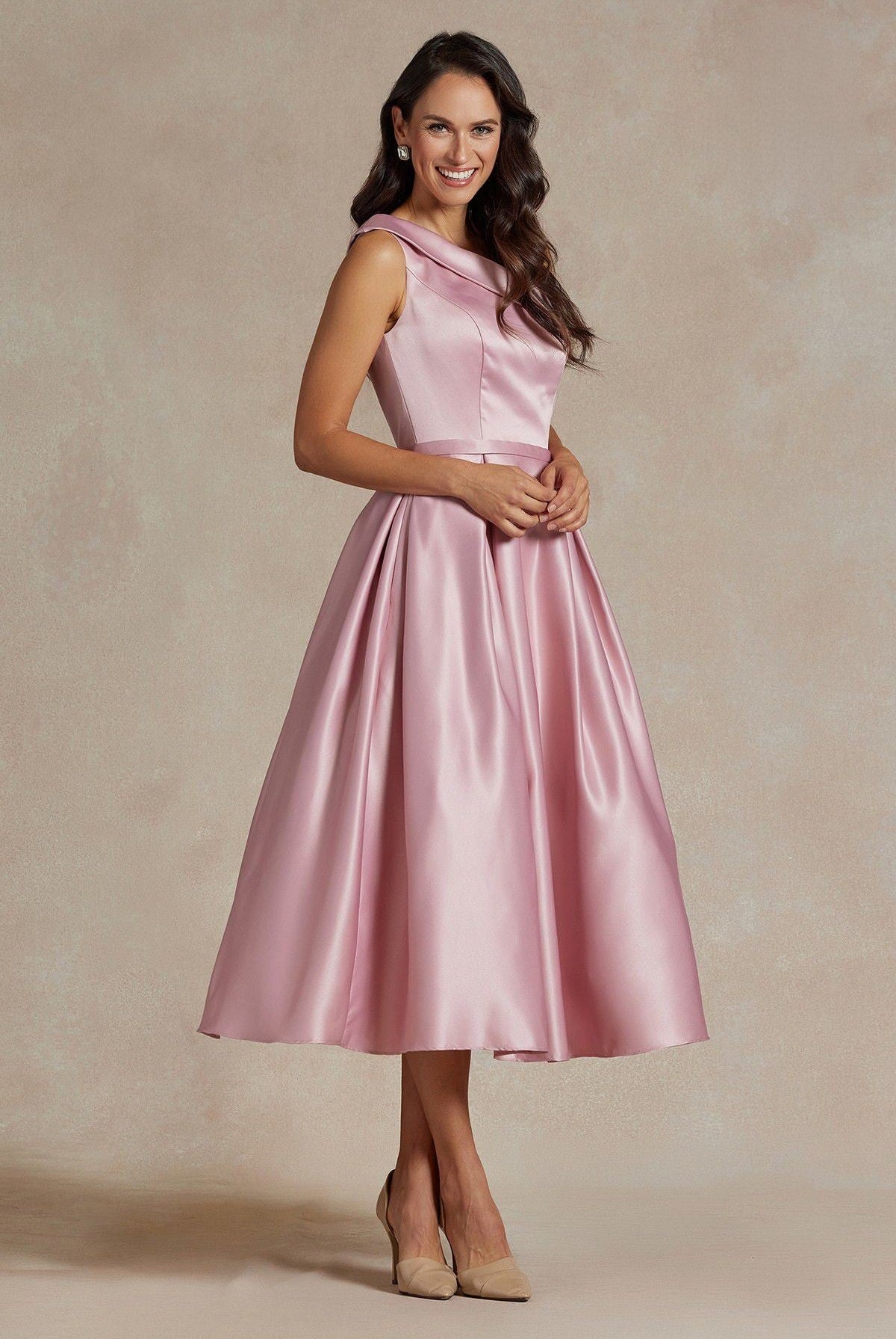 One Shoulder Satin Open Back Midi Evening & Prom Dress NXJE931 Sale-Prom Dress-smcfashion.com