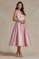 One Shoulder Satin Open Back Midi Evening & Prom Dress NXJE931 Sale-Prom Dress-smcfashion.com