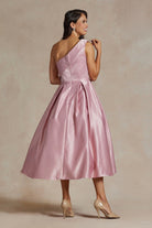 One Shoulder Satin Open Back Midi Evening & Prom Dress NXJE931 Sale-Prom Dress-smcfashion.com