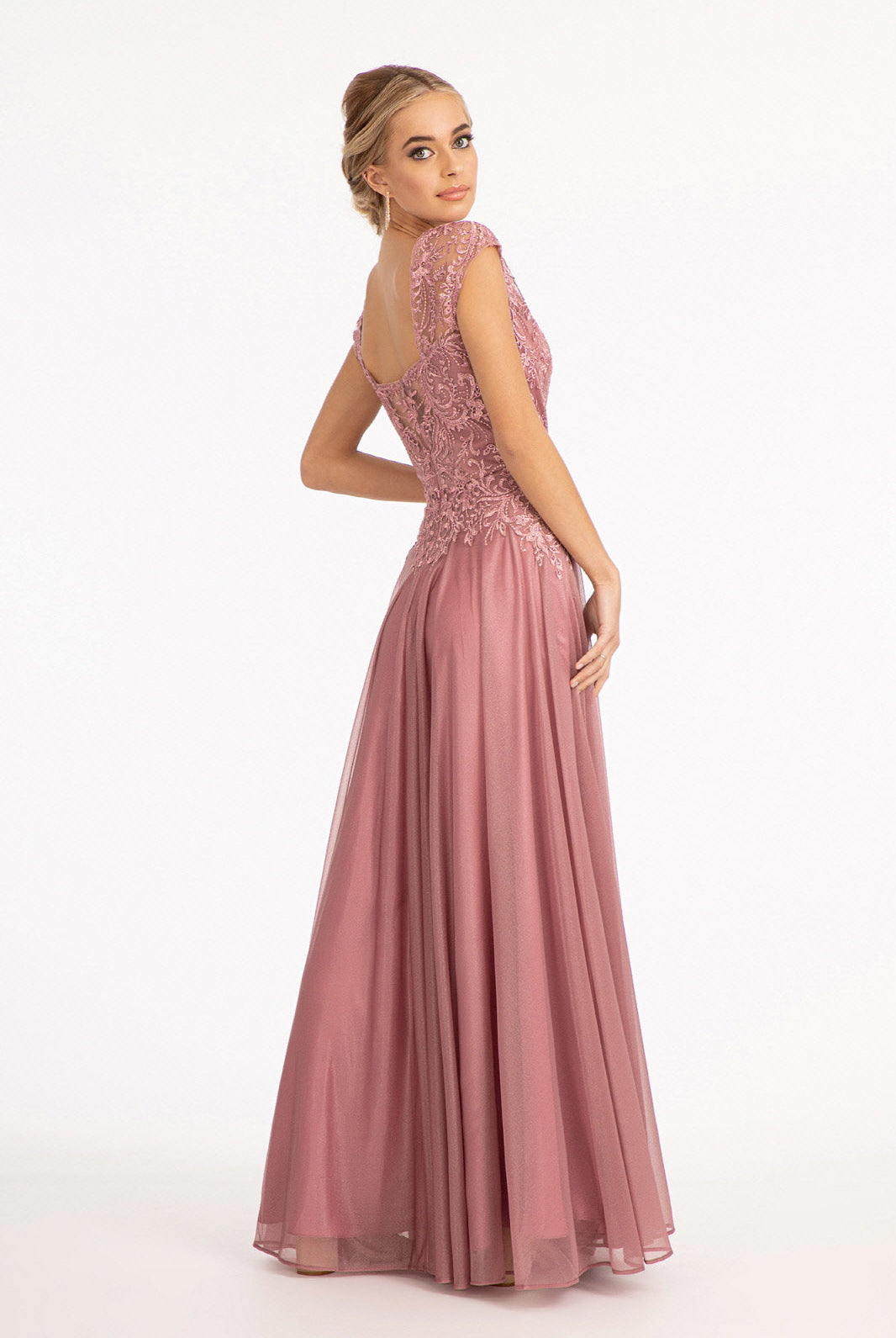 Beads Embellished Embroidered A-line Dress Scoop-Neck GLGL3068-PROM-smcfashion.com