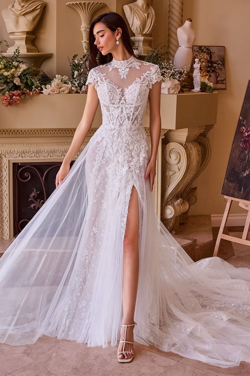 illusion lace wedding dress High Neck with Sheer Cape... – children's boutique clothing Color:as photo Sheer Illusion Back with ⚠️*ALL CODES* VALENTINE'S UPDATE