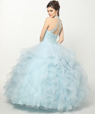 Crystal Beading On A Flounced Tulle Long Quinceanera Dress JT1420-Quinceanera Dress-smcfashion.com