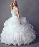 Crystal Beading On A Flounced Tulle Long Quinceanera Dress JT1420-Quinceanera Dress-smcfashion.com