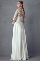 Embroidered Lace Beaded Bodice Long Mother Of The Bride Dress JTM11 Sale-Mother of the Bride Dress-smcfashion.com