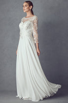 Embroidered Lace Beaded Bodice Long Mother Of The Bride Dress JTM11 Sale-Mother of the Bride Dress-smcfashion.com