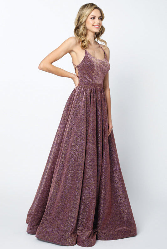 A-Line Metallic Open Criss Cross Back Long Prom Dress JT204-Prom Dress-smcfashion.com