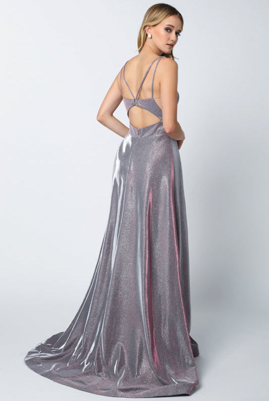 A-Line Illusion V-Neck Open Criss Cross Back Long Prom Dress JT208-Prom Dress-smcfashion.com