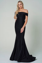 Off Shoulder Mermaid Fitted Long Evening & Wedding Dress AC373-Prom Dress-smcfashion.com