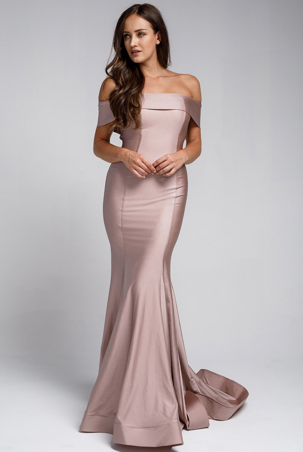 Off Shoulder Mermaid Fitted Long Evening & Wedding Dress AC373-Prom Dress-smcfashion.com