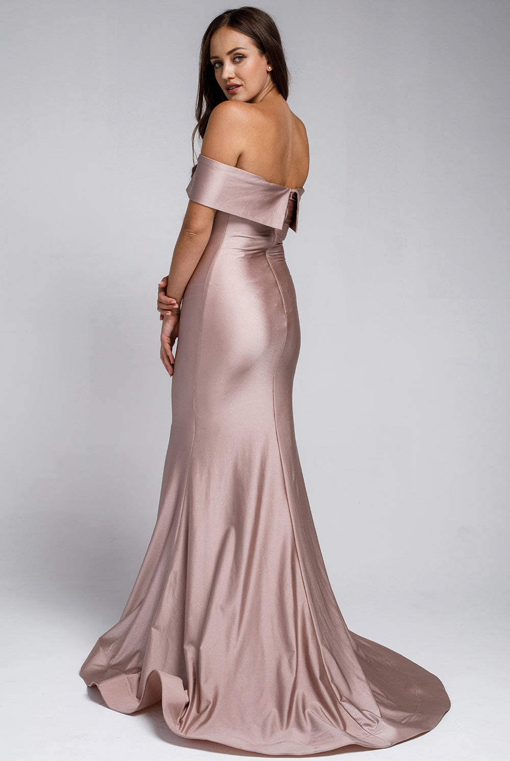 Off Shoulder Mermaid Fitted Long Evening & Wedding Dress AC373-Prom Dress-smcfashion.com