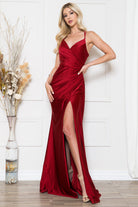 Satin Mermaid Double Spaghetti Straps Long Evening & Bridesmaid Dress AC391-Bridesmaid Dress-smcfashion.com