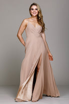 Classic Chiffon A-Line Adjustable Straps Zipper Back Long Prom Dress AC477-Bridesmaid Dress-smcfashion.com
