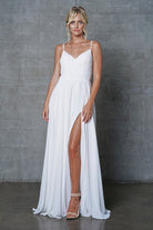 Classic Chiffon A-Line Adjustable Straps Zipper Back Long Prom Dress AC477-Bridesmaid Dress-smcfashion.com