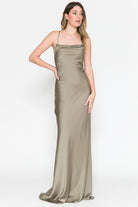 Cowl Neck Spaghetti Straps Satin Long Wedding & Evening Dress AC6111-Wedding Dress-smcfashion.com
