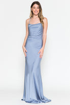 Cowl Neck Spaghetti Straps Satin Long Wedding & Evening Dress AC6111-Wedding Dress-smcfashion.com
