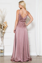 Open V-Back Spaghetti Straps High Slit Saton Long Prom Dress ACBZ012-Prom Dress-smcfashion.com