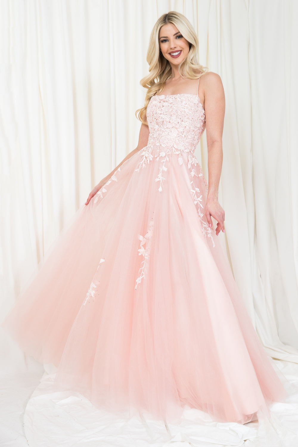 Embroidered Bodice Open Back Slit Long Prom Dress AC7007-Prom Dress-smcfashion.com