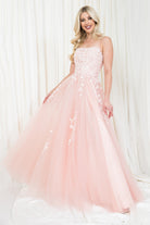 Embroidered Bodice Open Back Slit Long Prom Dress AC7007-Prom Dress-smcfashion.com