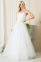 Embroidered Bodice Open Back Slit Long Prom Dress AC7007-Prom Dress-smcfashion.com