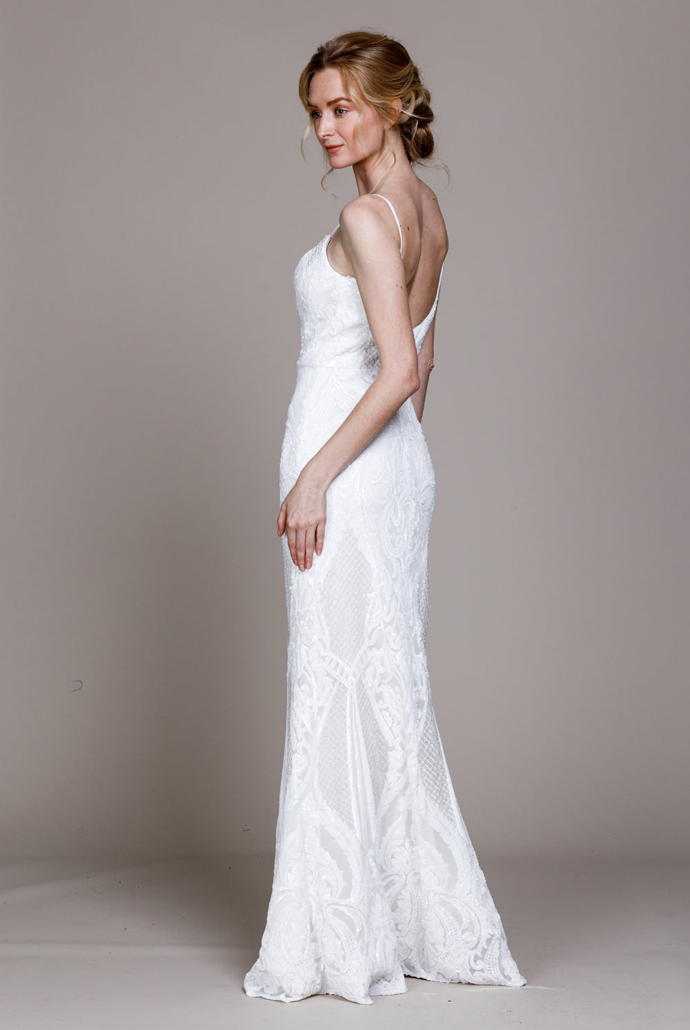 Illusion V-Neck Embroidered Sequins Long Prom Dress AC791-Prom Dress-smcfashion.com