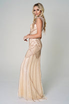 Embroidered Lace Cap Sleeves Long Mother Of The Bride Dress AC7001-Mother of the Bride Dress-smcfashion.com