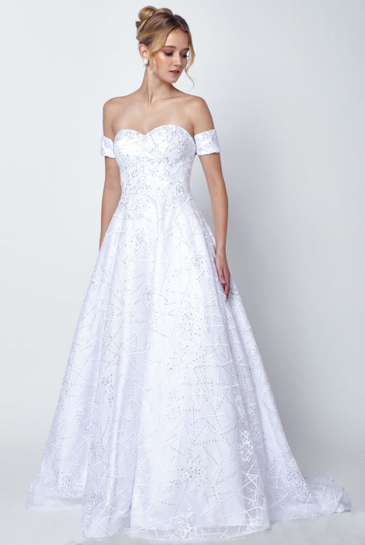 Embroidered Lace Strapless A-Line Open Back Long Prom Dress JT692-Prom Dress-smcfashion.com