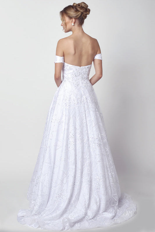 Embroidered Lace Strapless A-Line Open Back Long Prom Dress JT692-Prom Dress-smcfashion.com