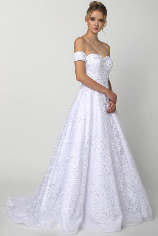 Embroidered Lace Strapless A-Line Open Back Long Prom Dress JT692-Prom Dress-smcfashion.com