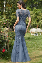 Embroidered Lace Mermaid Long Prom & Mother Of The Bride Dress AC7707-Prom Dress-smcfashion.com