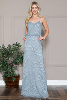 Open Back Embellished Sequin Chiffon Long Wedding Dress ACIN001-Wedding Dress-smcfashion.com