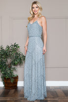 Open Back Embellished Sequin Chiffon Long Wedding Dress ACIN001-Wedding Dress-smcfashion.com