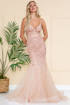 Mermaid Tulle Skirt Embroidered Lace Long Prom Dress ACSU066-Prom Dress-smcfashion.com