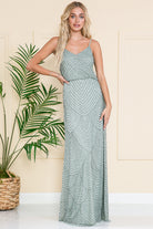 Open Back Embellished Sequin Chiffon Long Wedding Dress ACIN001-Wedding Dress-smcfashion.com