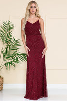 Open Back Embellished Sequin Chiffon Long Wedding Dress ACIN001-Wedding Dress-smcfashion.com
