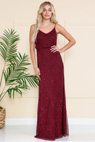 Open Back Embellished Sequin Chiffon Long Wedding Dress ACIN001-Wedding Dress-smcfashion.com