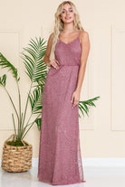 Open Back Embellished Sequin Chiffon Long Wedding Dress ACIN001-Wedding Dress-smcfashion.com