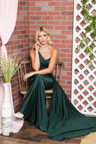One Shoulder Fit & Flare Lycra Eleganr Side Cape Long Prom Dress AC387-Prom Dress-smcfashion.com