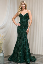 Embroidered Sequin Open Back Mermaid Long Prom Dress AC392-Prom Dress-smcfashion.com