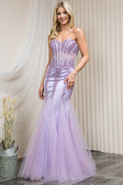 Strapless Sweetheart Embroidered Bodice Mermaid Long Wedding & Evening Dress AC774-Evening Dress-smcfashion.com