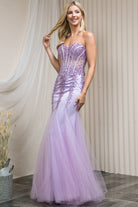 Strapless Sweetheart Embroidered Bodice Mermaid Long Wedding & Evening Dress AC774-Evening Dress-smcfashion.com