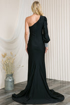 One Shoulder Mermaid Satin Long Prom Dress AC2102-Prom Dress-smcfashion.com